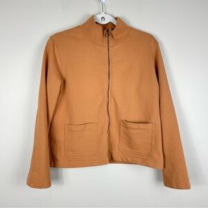 Lilla P Full Zip Sweater Jacket Women Medium Cotton Long Sleeve Pockets Athletic